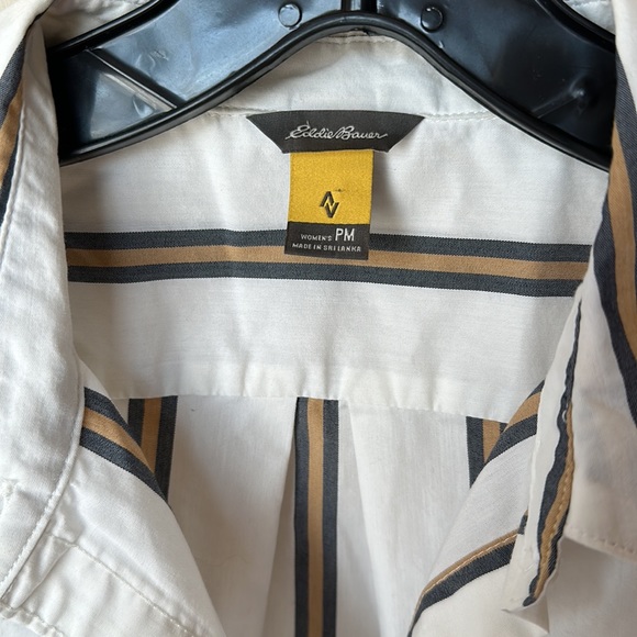 Eddie Bauer striped button up blouse - Picture 2 of 7